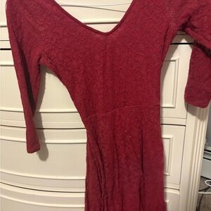 Abercrombie & Fitch Deep Red Long Sleeve Dress